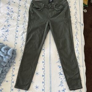PAIGE Dark Olive Green Skinny Jeans
